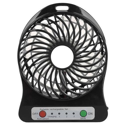 Imagem de Mini ventilador 14cm Portátil Com Bateria Recarregável USB - Preto