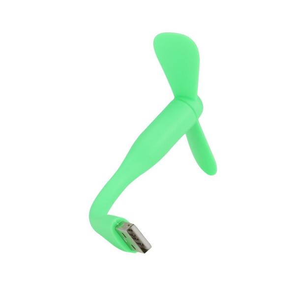 Mini Ventilador Bendable USB Portátil Flexível Verde Claro - DualComp Imagem de Mini Ventilador Bendable USB Portátil Flexível Verde Claro