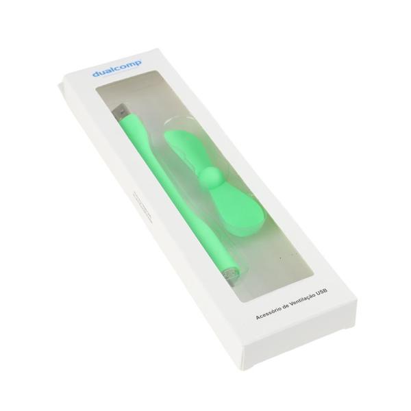 Mini Ventilador Bendable USB Portátil Flexível Verde Claro - DualComp Imagem de Mini Ventilador Bendable USB Portátil Flexível Verde Claro