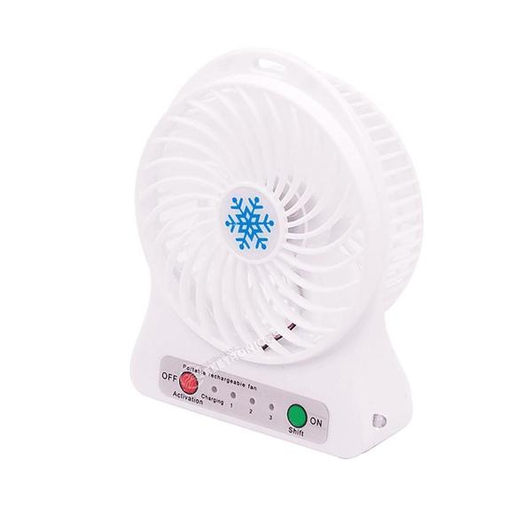 Imagem de Mini Ventilador Branco Pequeno Portátil A Pilha Recarregável 30952