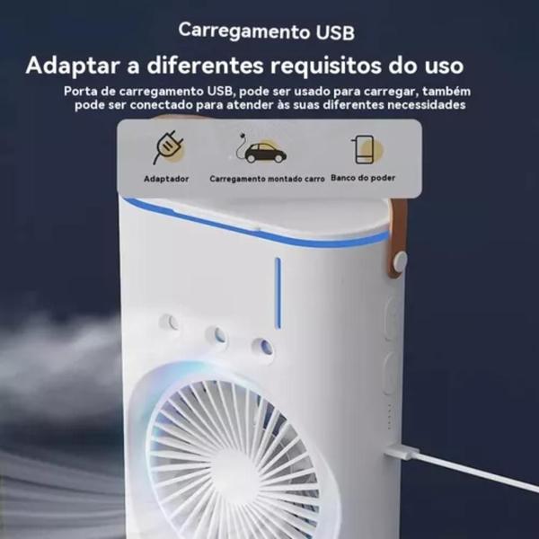 Imagem de Mini Ventilador Climatizador com 3 bicos de nebulização!