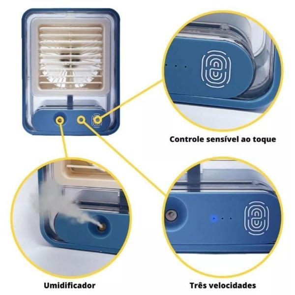 Imagem de Mini Ventilador Climatizador Mesa Escritório Refrigerador Ar