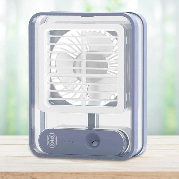 Imagem de Mini Ventilador Climatizador Névoa Água Portátil USB LED