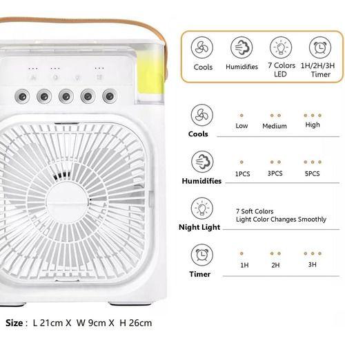 Imagem de Mini Ventilador Climatizador Umidificador E Iluminação Led