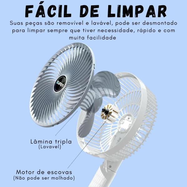 Imagem de Mini Ventilador Com Clipe Suporte Recarregável Usb Verão