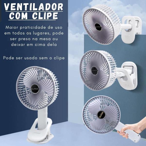 Imagem de Mini Ventilador Com Clipe Suporte Recarregável Usb Verão