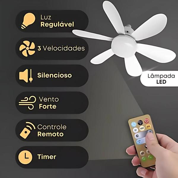 Imagem de Mini Ventilador com Luz LED: Compacto e Eficiente