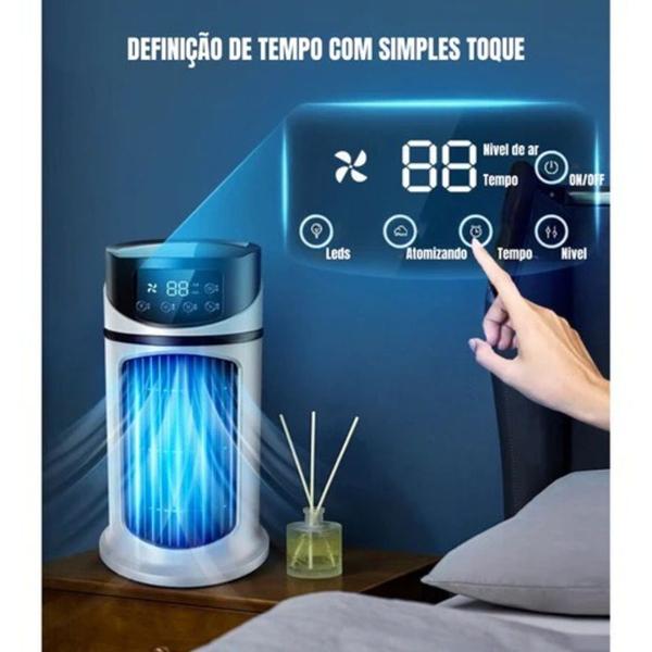 Imagem de Mini ventilador com tanque de gelo: frescor instantâneo!