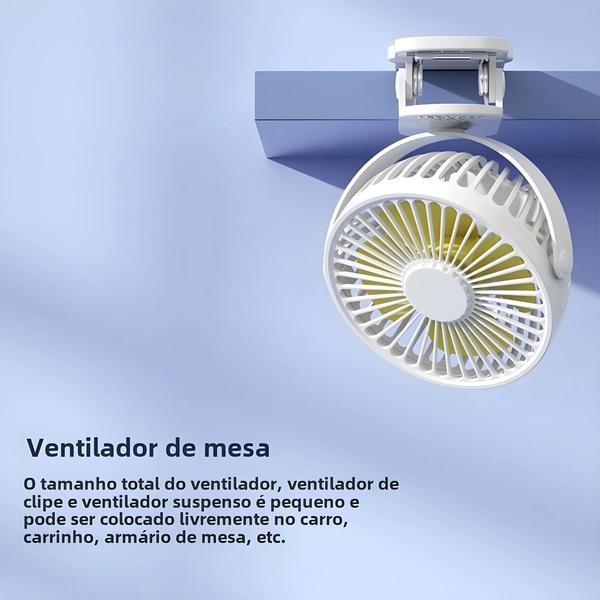 Imagem de Mini Ventilador de Clip USB Recarregável - Ultra Silencioso e Portátil