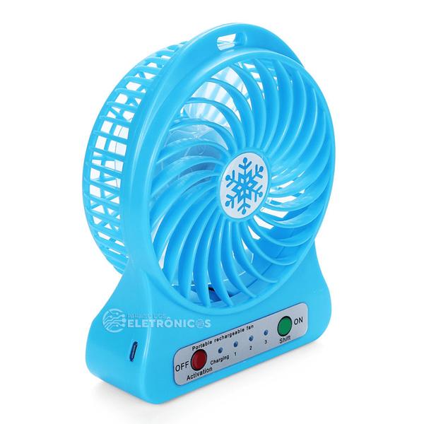 Imagem de Mini Ventilador de Mesa 3 Velocidades Azul - C40248AZ