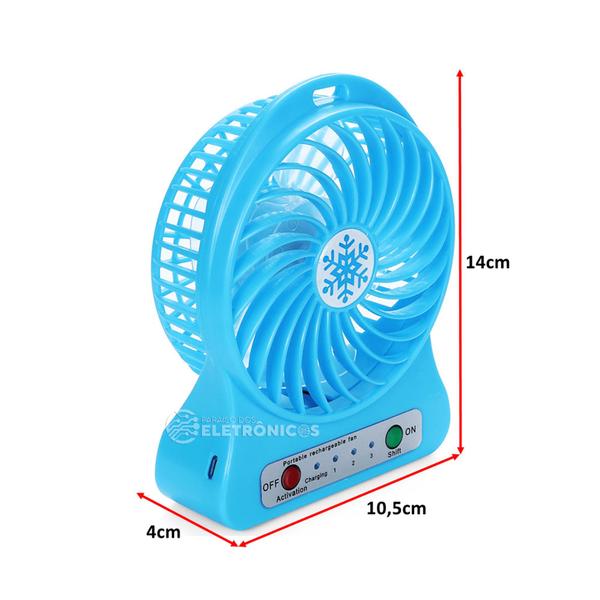 Imagem de Mini Ventilador de Mesa 3 Velocidades Azul - C40248AZ