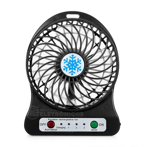 Imagem de Mini Ventilador de Mesa 3 Velocidades Preto - C40248 C40249