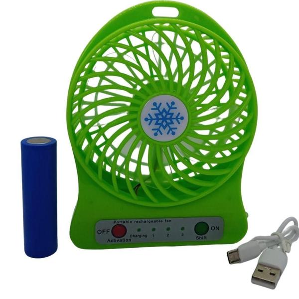 Imagem de Mini Ventilador De Mesa Com Bateria Recarregável Verde