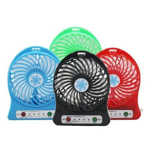 Imagem de Mini ventilador de mesa portátil recarregável com lanterna C/ Bateria Recarregável