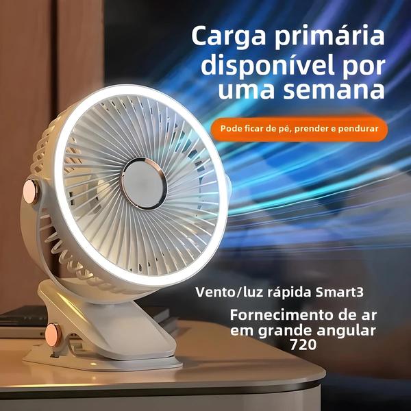 Imagem de Mini Ventilador de Mesa Recarregável USB - Rotação 360° - Portátil