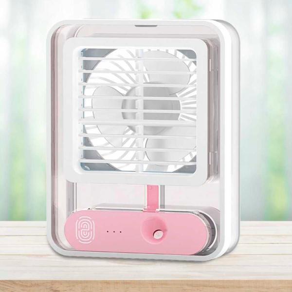 Mini Ventilador De Mesa Silencioso Umidificador Led Ar Fesco - Bellator Imagem de Mini Ventilador De Mesa Silencioso Umidificador Led Ar Fesco