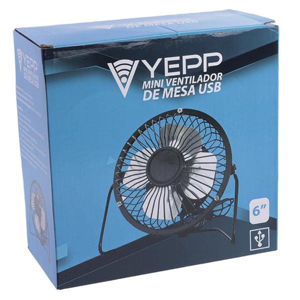 Imagem de Mini Ventilador De Mesa Silencioso USB Portátil 6" - Yepp Preto REF: YT2254-6