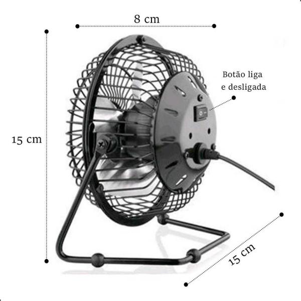 Imagem de Mini Ventilador De Mesa Usb Ls-906 Silencioso Portátil 4 Pás