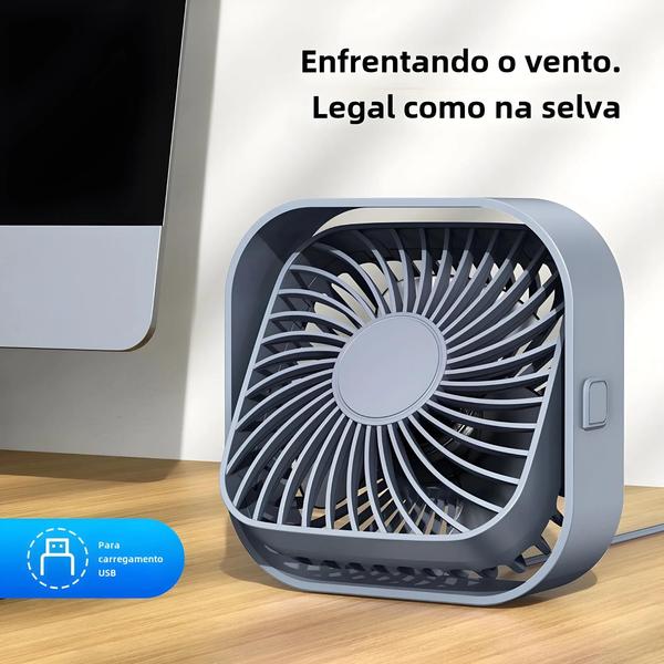 Imagem de Mini Ventilador de Mesa USB Portátil e Silencioso - 3 Velocidades e Fluxo de Ar Forte 360°