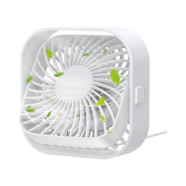 Imagem de Mini Ventilador de Mesa USB Portátil e Silencioso - 3 Velocidades e Fluxo de Ar Forte 360°