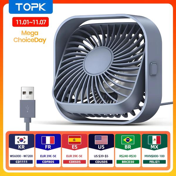 Imagem de Mini Ventilador de Mesa USB Portátil e Silencioso - 3 Velocidades e Fluxo de Ar Forte 360°