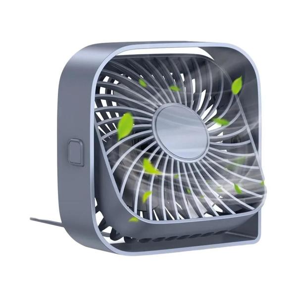 Imagem de Mini Ventilador de Mesa USB Portátil e Silencioso TOPK - 3 Velocidades e Rotação 360°