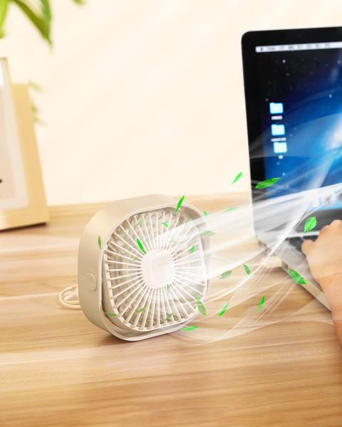 Imagem de Mini ventilador de mesa USB portátil RJVW 3 velocidades 4 po