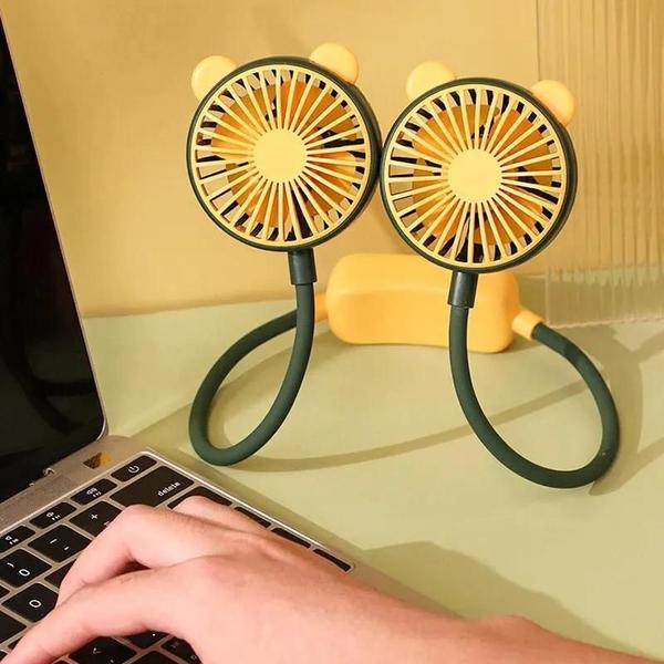 Imagem de Mini Ventilador de Pescoço Recarregável via USB - Portátil e Ajustável