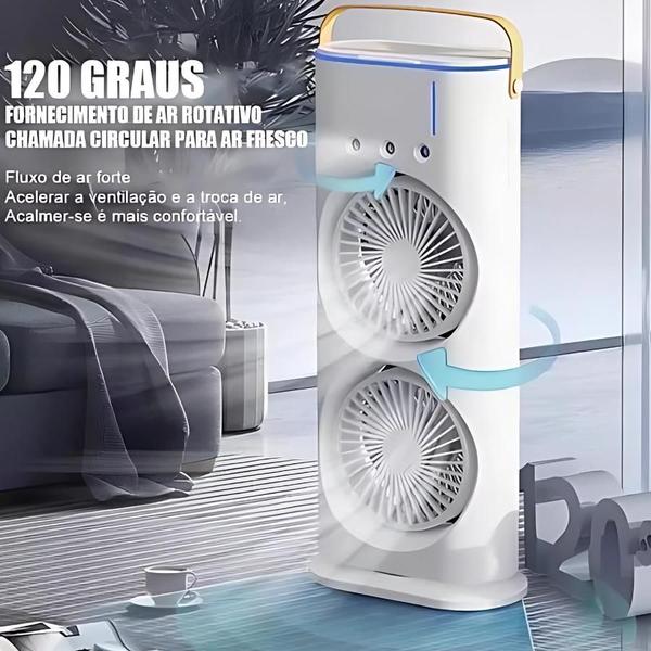 Imagem de Mini Ventilador Dupla Camada Giratório com RGB