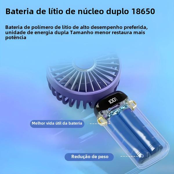 Imagem de Mini Ventilador Elétrico Recarregável Portátil Para Pescoço, Refrigerador De Ar Condicionado USB