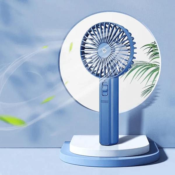 Imagem de Mini Ventilador Mesa Mão 2 Velocidades Estrutura Firme Recarregável Super Turbo  DP7633