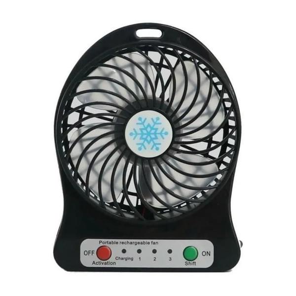 Imagem de Mini Ventilador Mesa Portátil Recarregável Usb 3 Vel  Preto