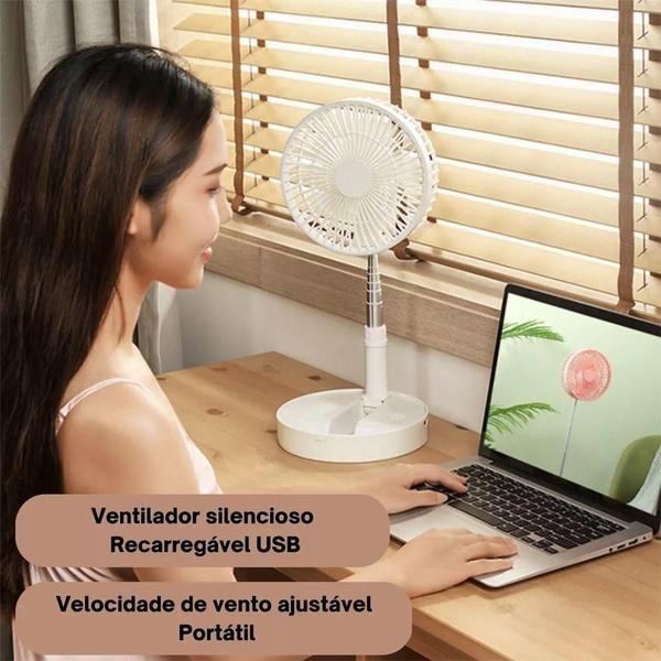 Imagem de Mini Ventilador Mesa Recarregável Usb 3 Velocidades MY-7262