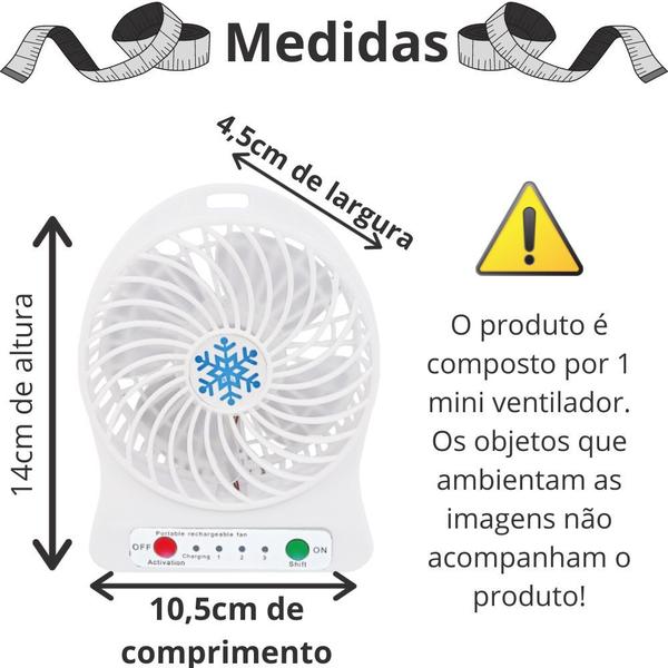 Imagem de Mini Ventilador Mesa USB Potente Silencioso Portátil Verão