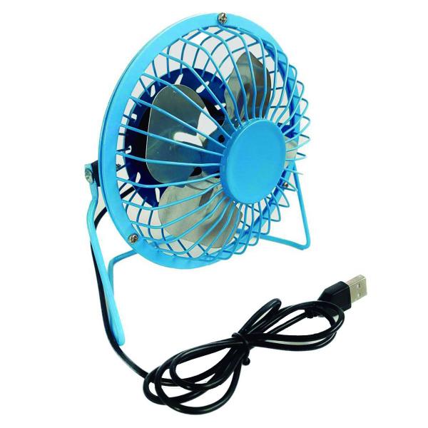 Imagem de Mini Ventilador para Carro Mesa Escritório 13cm Médio Forte Azul