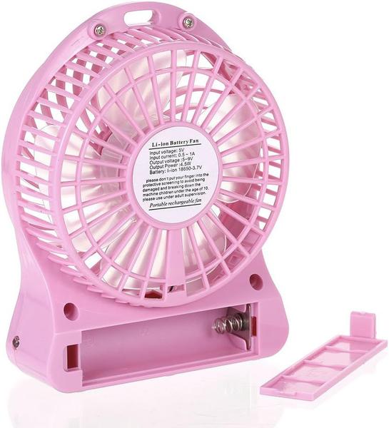 Imagem de Mini Ventilador Pequeno Portatil A Pilha USB C/ BATERIA RECARREGAVEL - ROSA