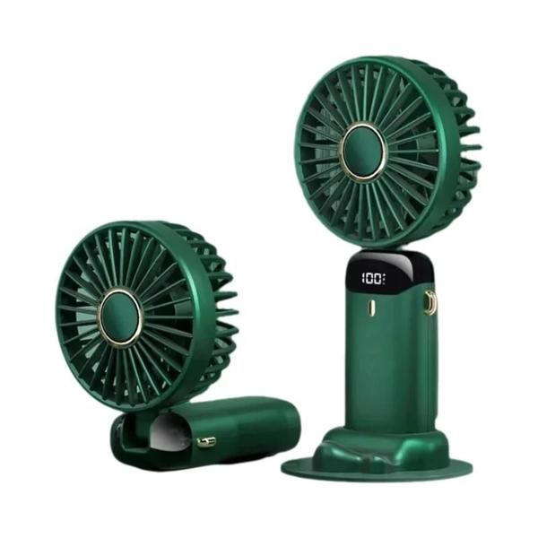 Imagem de Mini Ventilador Portátil 5000mAh - Dobrável, Recarregável via USB com Suporte para Celular