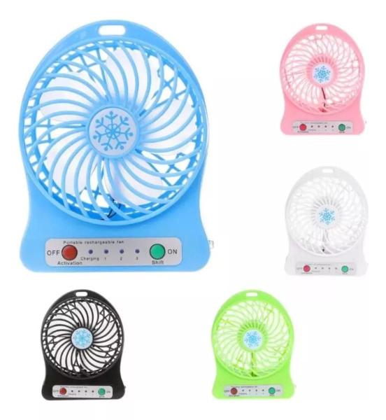 Imagem de Mini Ventilador Portatil Bateria Recarregável 3 Velocidades - Silencioso