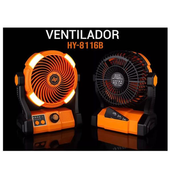 Imagem de Mini Ventilador Portátil Com 8 Velocidades + Led - Hy-8116