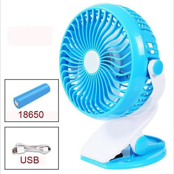 Imagem de Mini ventilador portátil com clipe para mesa, ventilador portátil recarregável usb, rotação 360, para carrinho de acampamento