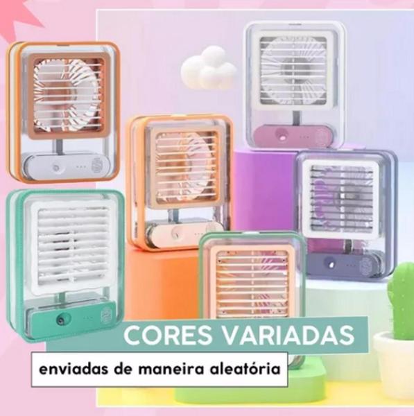 Imagem de Mini Ventilador Portátil Com Umidificador E Iluminação Led