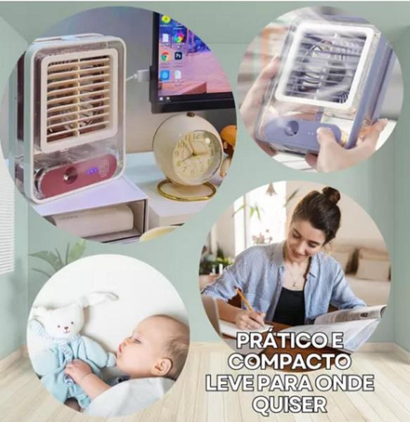 Imagem de Mini Ventilador Portátil Com Umidificador E Iluminação Led