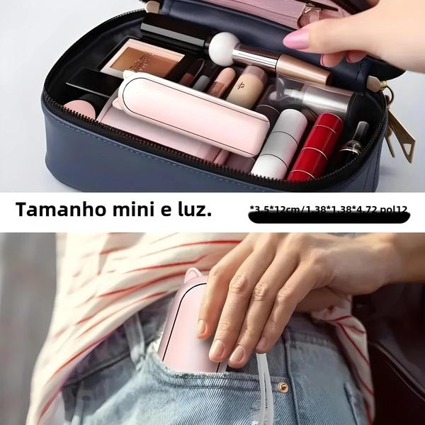 Imagem de Mini Ventilador Portátil Dobrável Ajustável De 3 Velocidades Recarregável USB Feminino Para Viagens