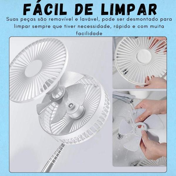 Imagem de Mini Ventilador Portátil Dobrável Retratil Recarregável