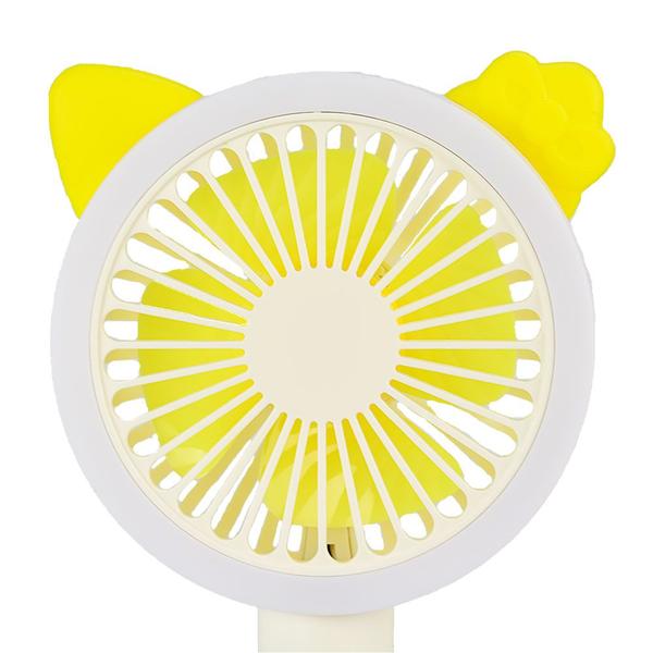 Imagem de Mini Ventilador Portátil LED USB Recarregável + Adaptador Amarelo CBRN19595