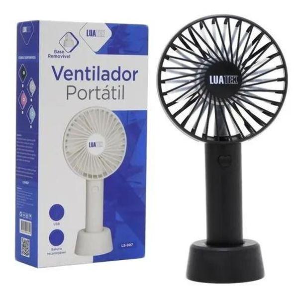 Imagem de Mini Ventilador Portátil Mão Usb Recarregável LS-907 Preto - LUATEK