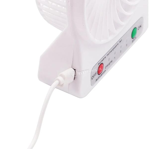 Imagem de Mini Ventilador Portátil Recarregável USB Com 3 Três Níveis Velocidades Branco 30952BR