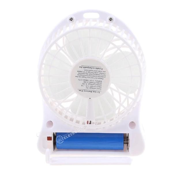 Mini Ventilador Portátil Recarregável USB Com 3 Três Níveis Velocidades Branco 30952BR - Jiaxi Imagem de Mini Ventilador Portátil Recarregável USB Com 3 Três Níveis Velocidades Branco 30952BR
