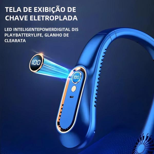 Imagem de Mini Ventilador Portátil sem Lâminas - Recarregável via USB, 5 Velocidades, Ultra Silencioso