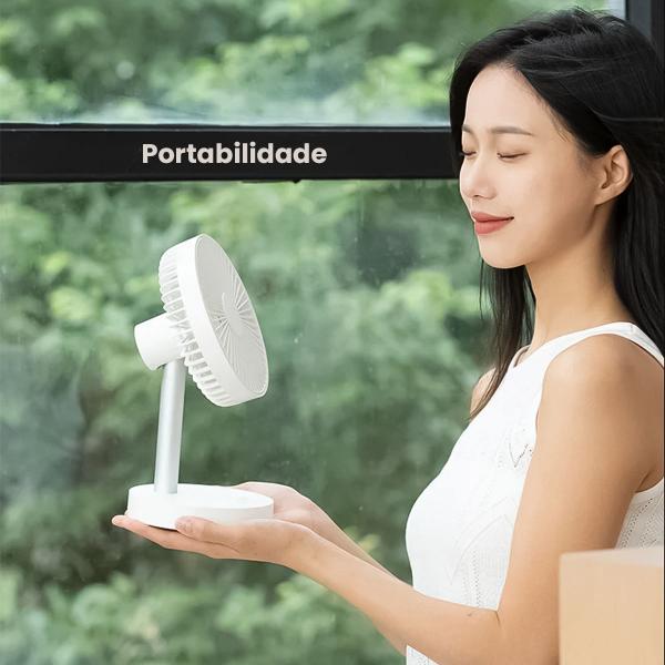 Imagem de Mini Ventilador Portátil USB Dobrável Com Suporte De Celular